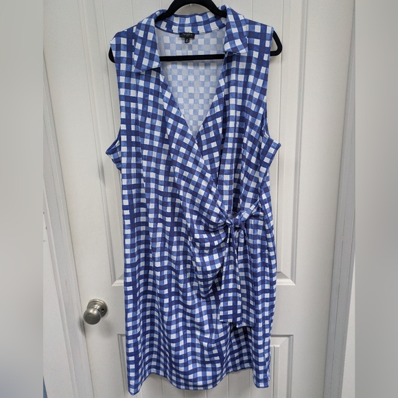 Talbots Effortless Jersey Kelley  Gingham  Dress - Picture 1 of 6